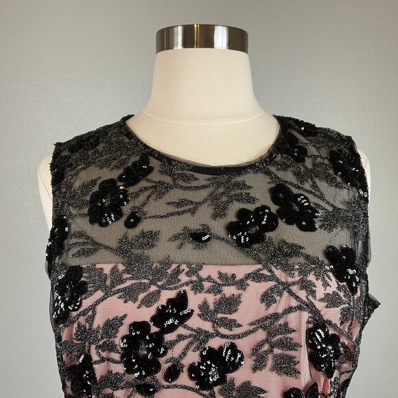 JS Collections Sequined Lace and Crepe Wide Leg Pant Jumpsuit Black Size 18 - Picture 7 of 12